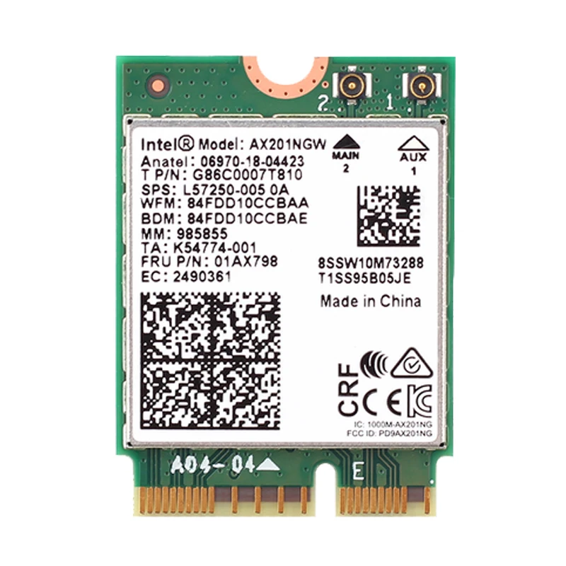Wi-Fi6 Intel AX201 M.2 Key E CNVio2 Wi-Fi карта двухдиапазонный 5 1 Мбит/с беспроводной Bluetooth 2 4 802