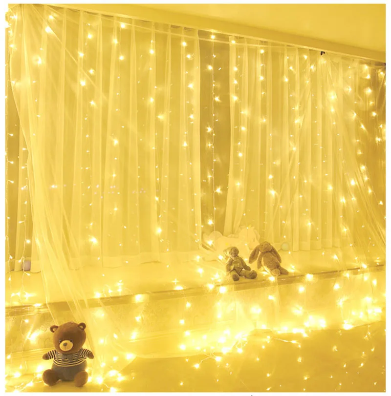 3 м светодиодный Шторы гирлянда на окна USB Гирлянды Гирлянда дистанционного