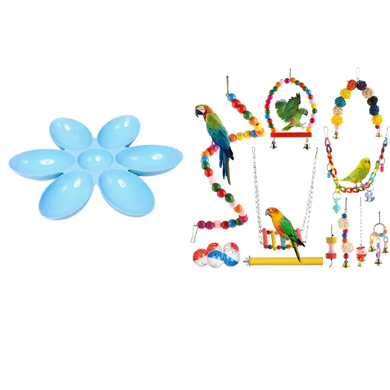 

Миски для питомцев 6 в 1, кормушка для маленьких собак, бутылка для воды, миска против собак с 15 упаковками, игрушки для птиц, попугаев