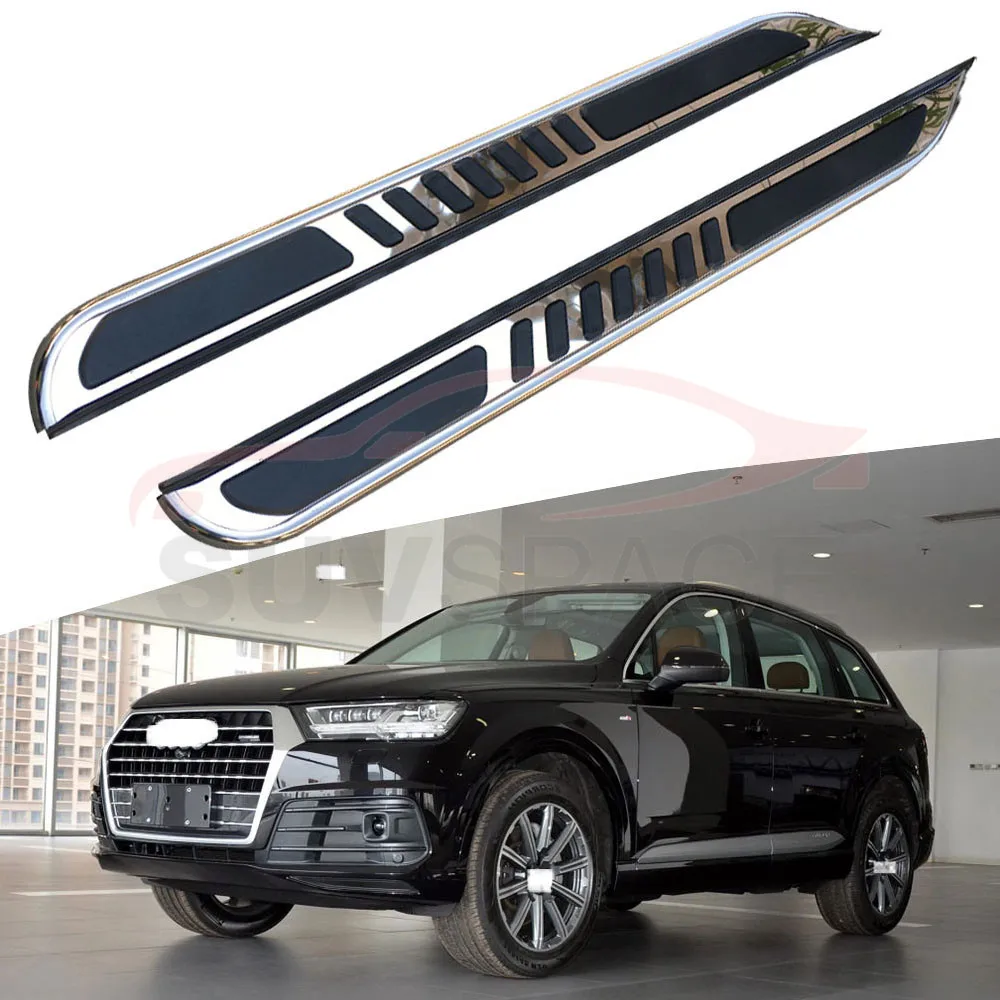 

Боковой Шаг подходит для Audi Q7 2016-2019 подножка nerf bar 2 шт Левая Правая алюминиевая боковая педаль