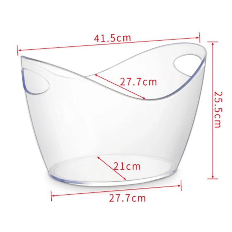 

Ice Bucket Clear Plastic 12 Liter - Storage Tub - Perfect for Wine, Champagne or Beer Bottles