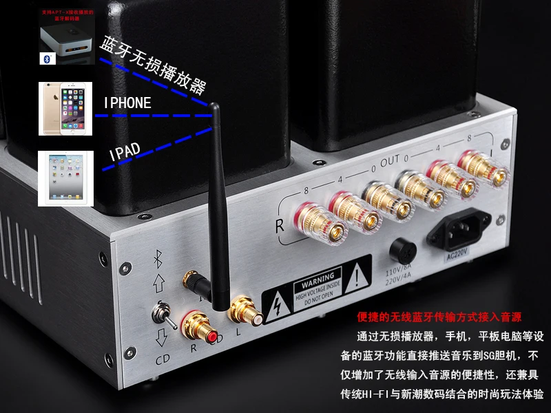 SHUGUANG 300B Push 845 Hifi односторонний ламповый усилитель 21 Вт + с версией Bluetooth частотная