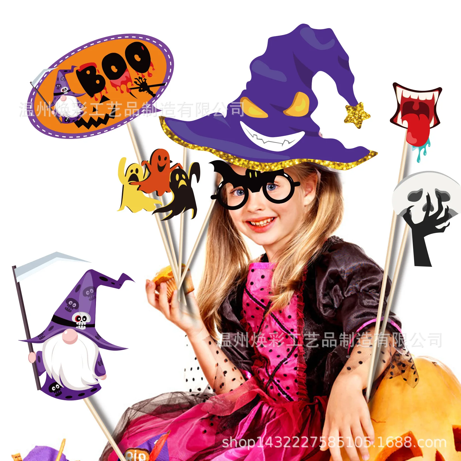 

Funny Halloween Photo Shooting Props Cartoon Pumpkin Vampire Ghost Spider Elf Party Happy Halloween Party Decor 2021 Kids Favor