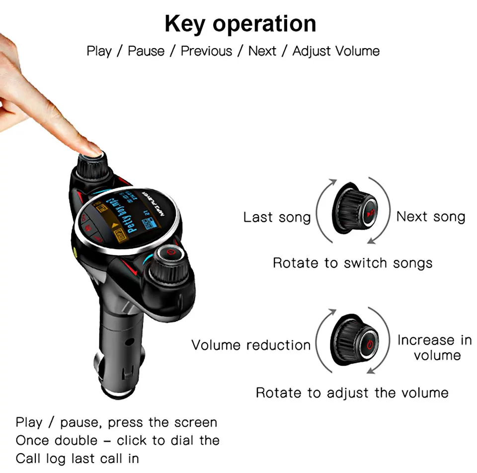 BT08 беспроводной Bluetooth Автомобильный mp3 плеер fm-передатчик AUX аудио приемник TF USB Flash музыкальные плееры двойной USB зарядное устройство