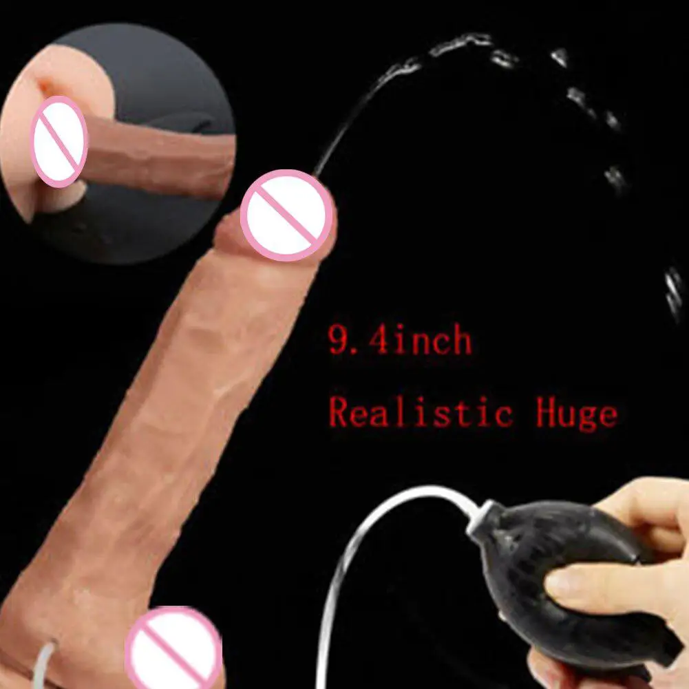 Реалистичный фаллоимитатор большой брызговик гибкий с присоской интимные