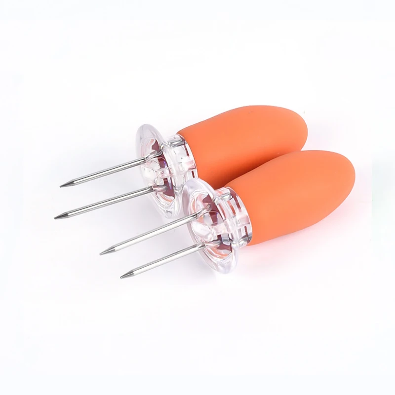 2 шт. Нержавеющая сталь кукурузы держатель для вилок барбекю зубцами шпажки