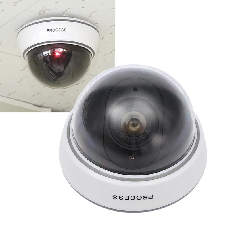 

Fake Security Cameras (4 Pack) CCTV Dome Dummy Camera with Flashing Red LED Lights Indoor/Outdoor for Homes & Business
