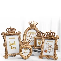 zq european style retro gold creative photo frame table decoration wall mounted photo frame simple picture frame decoration