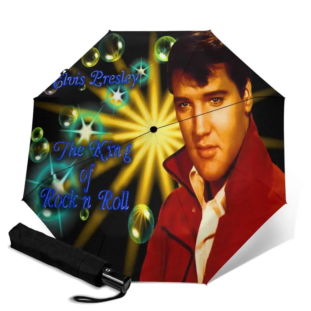 Креативный автоматический зонт Elvis Presley для мужчин и женщин с тремя сложениями в