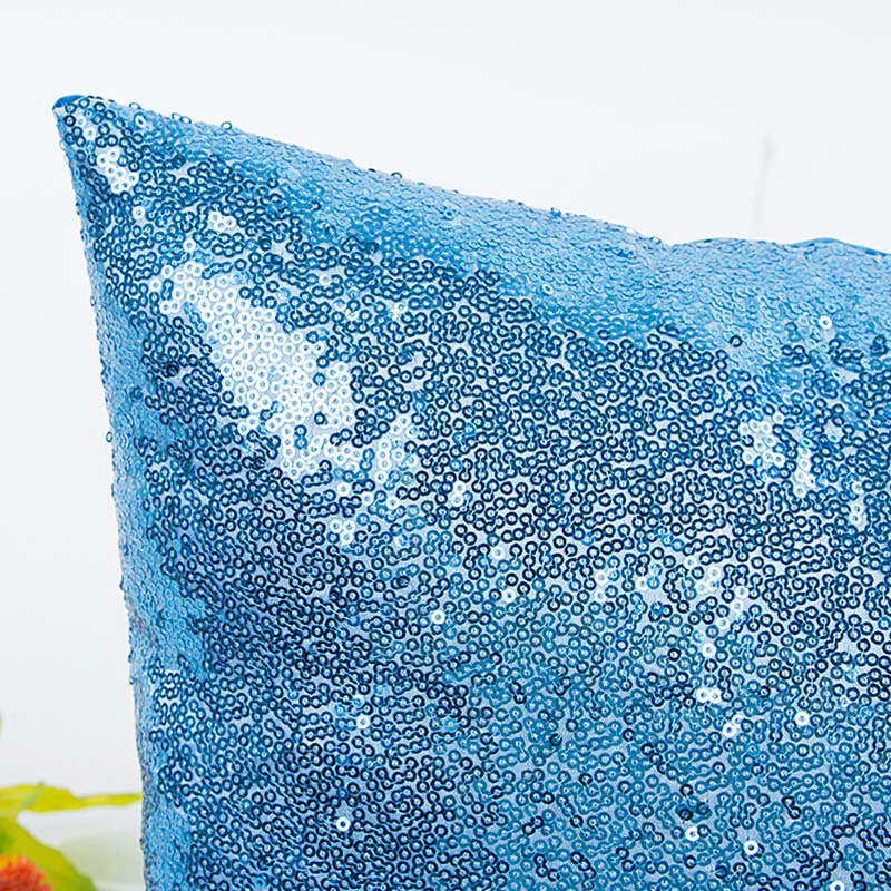

Pillow case 40*40CM American Simple Solid Color Sparkle Sequin Pillow Case Home Hotel Wedding Square Decorative Pillow Case