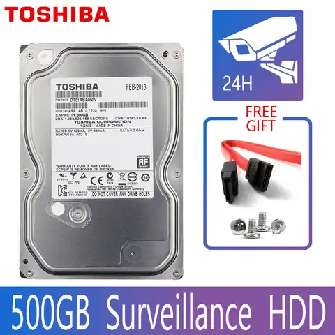 Жесткий Диск TOSHIBA 500 Гб для видеонаблюдения, ГБ/сек. дюйма, 5700 об/мин, 32 Мб, 3,5 дюйма