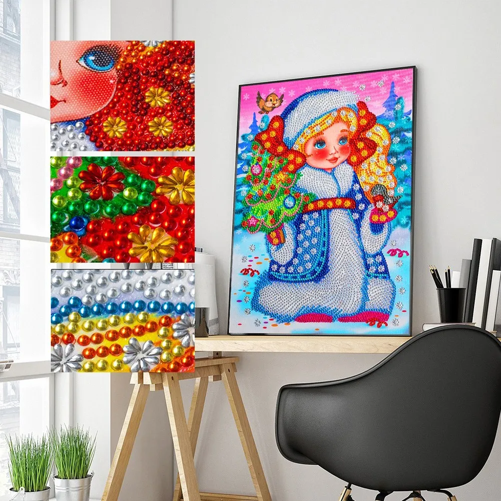 

5D бриллиантовый рисунок Рождество Girl DIY Кристалл Стразы вышивка домашний декор для спальни гостиной коридора бара подарки