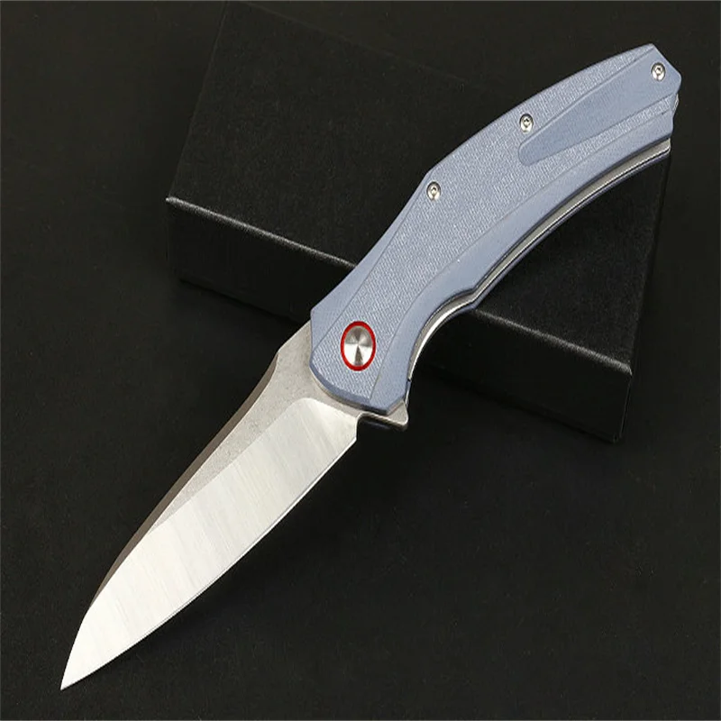 

JJ079 Quick Opening Bearing Folding Knife (Two Colors) 8cr14 Sharp Blade G10 Handle Camping Hunting Pocket EDC Tools Gift