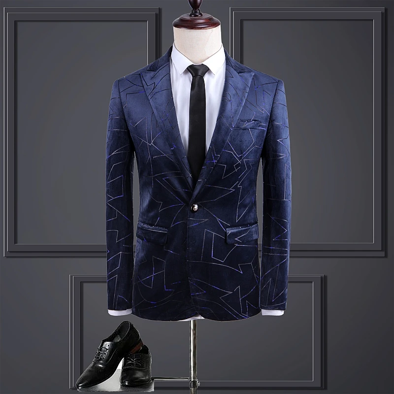 Мужской деловой Блейзер облегающий элегантный повседневный большого размера с