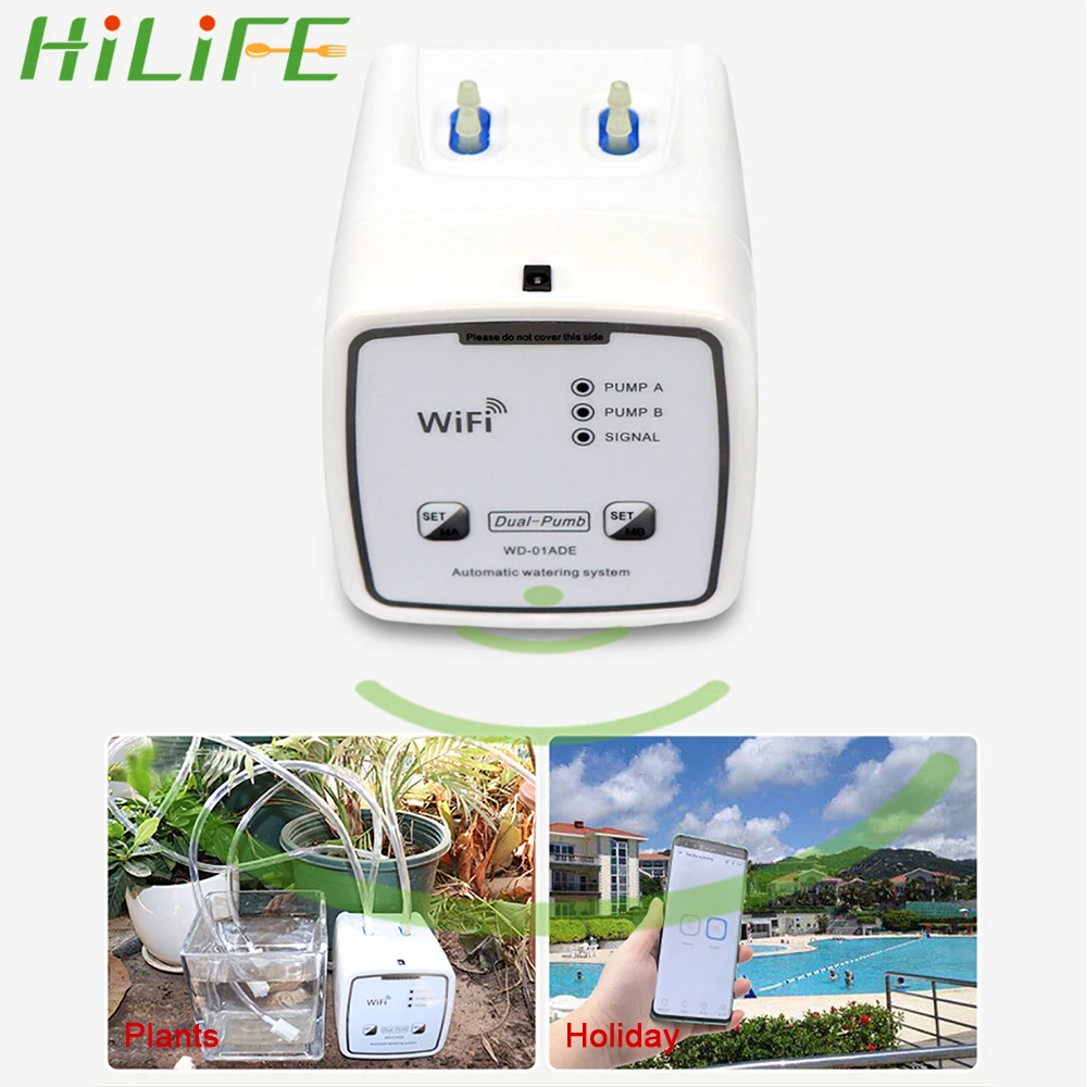 

HILIFE автоматическое устройство орошения двойной насос WI-FI Управление мобильное приложение штепсельная вилка европейского стандарта интелл...