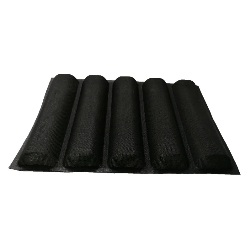 

5 Cavity 12Inch Silicone Bread Mould Non Stick Trays for Bakery Roll Toasting A1