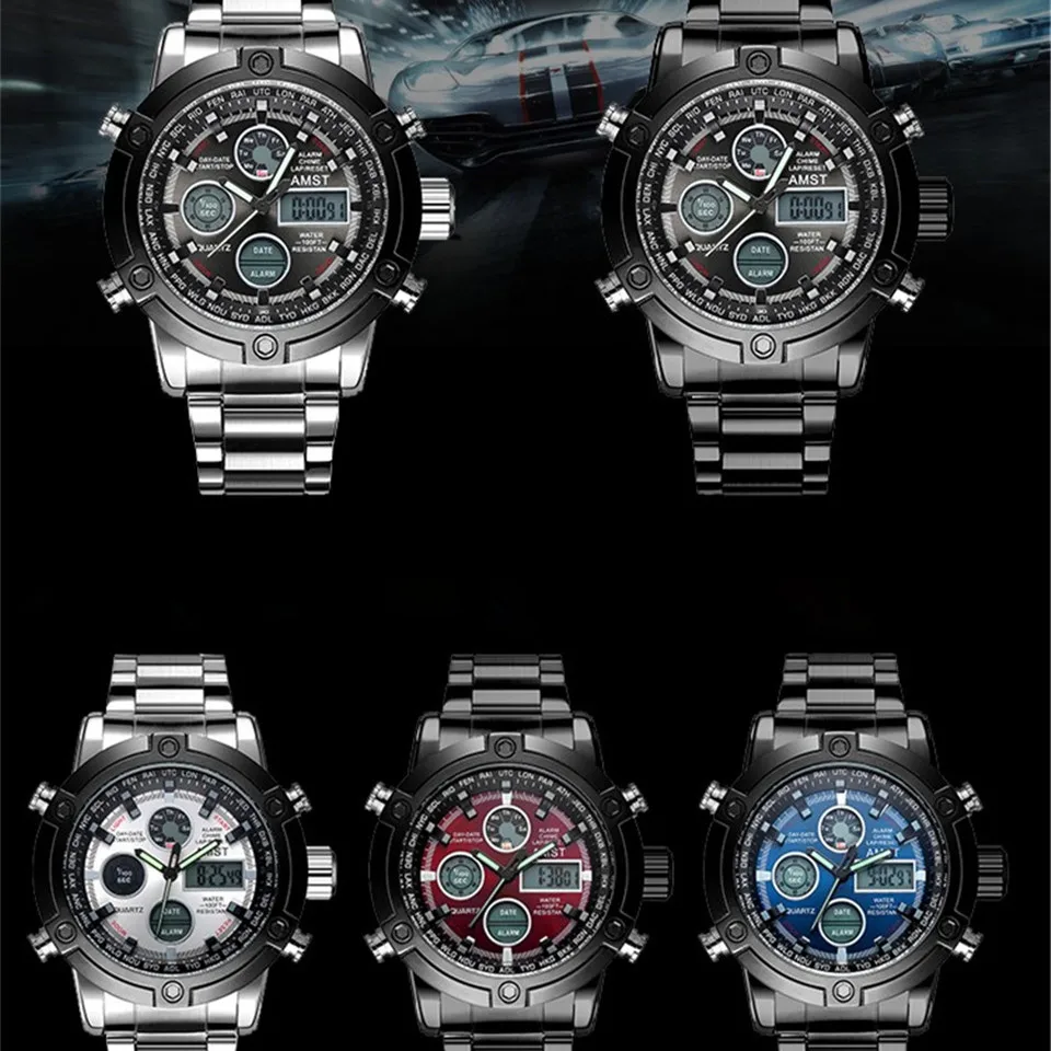 Часы наручные AMST Мужские кварцевые аналоговые люксовые спортивные