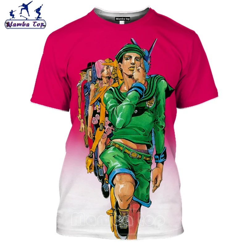 Топ Mamba футболка Джоджо для мужчин путешествия кемпинг 3D принт аниме невероятные