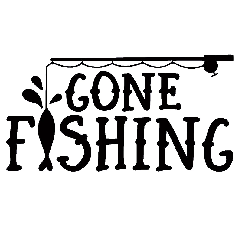 

16*8.2cm GONE FISHING Sticker Decal Funny Car Window Bumper Novelty JDM Drift Vinyl Decal Sticker
