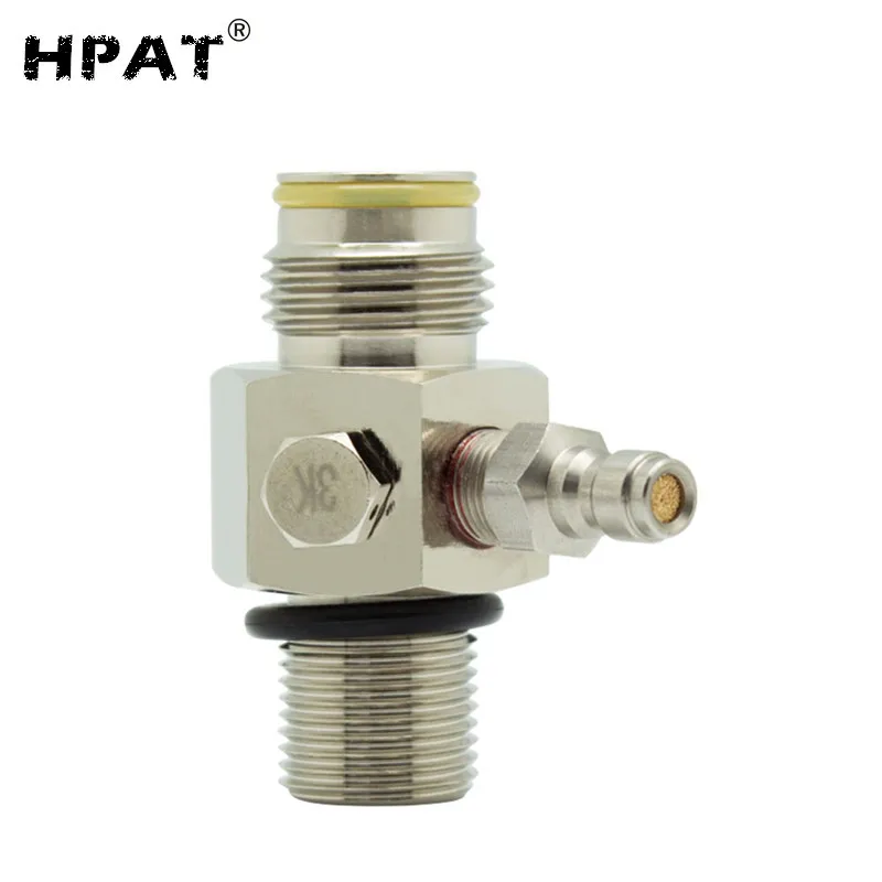 HPAT покрытый M18 * 1 5 Пейнтбольный On/Off клапан с манометром 3000psi или заполняющий сосок