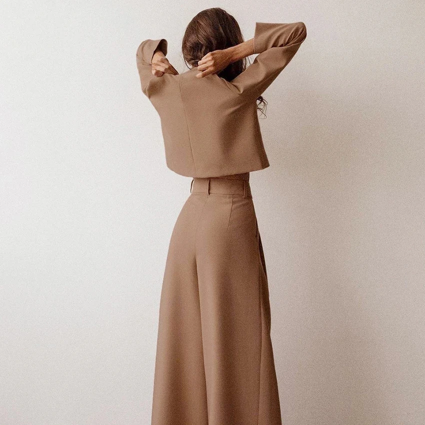 LUZUZI/Повседневные широкие брюки в пол Плиссированные Свободные женские Весенние