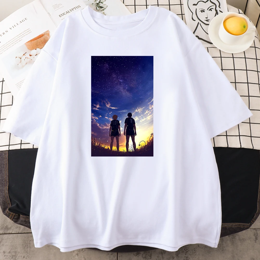 

Футболка Haikyuu с японским аниме Хината и кагеяма, Мужская футболка с принтом, Мягкий Топ с коротким рукавом, футболка большого размера с кругл...