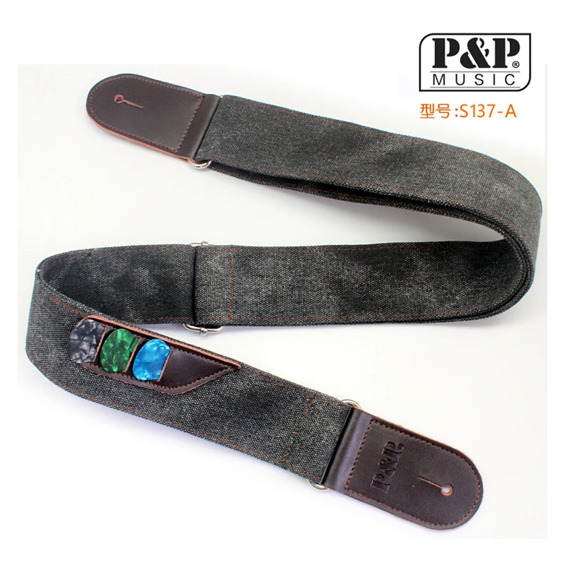 P & кожаный ремень для гитары винтажный джинсовый электрогитары
