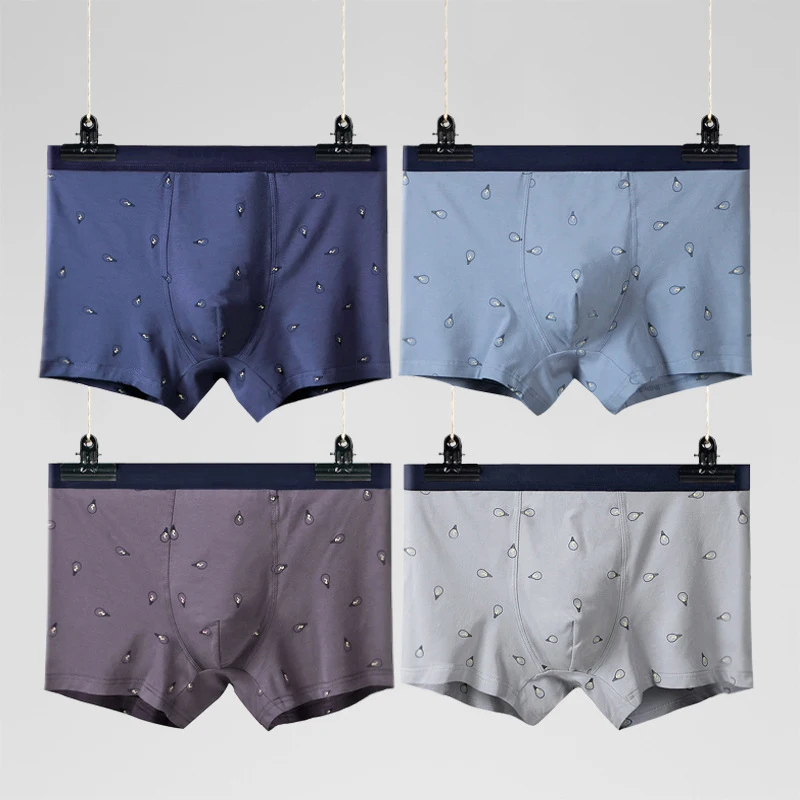 

4 PCS Boxer Mens Underwear Men Cotton Underpants Male Pure Men Panties Shorts Underwear Boxer Shorts Comfortable Cotton Solid