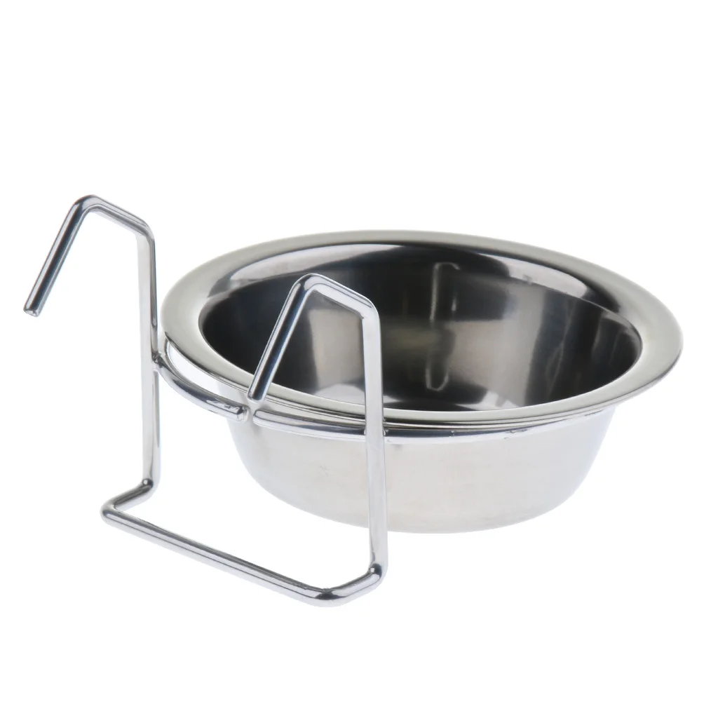 

Bird Feeder Parrot Food Water Bowl Stainless Steel ing Cup