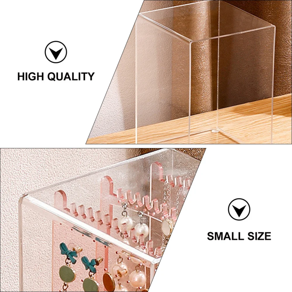 

1pc Portable Ornaments Display Stand Jewelry Storage Box (Pink)