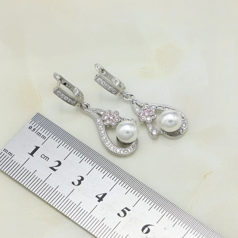 Свадебные ювелирные наборы из стерлингового серебра 925 пробы для невесты белый