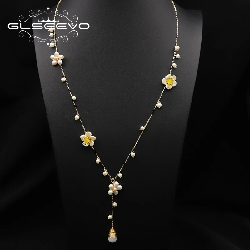 Glseevo женское ожерелье Роскошные Подвески длинное асимметричное с цветком