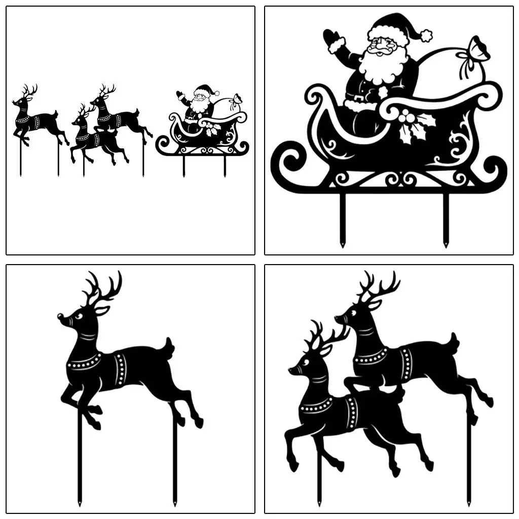 

Outdoor Christmas Metal Silhouette Ornaments for Patio Holiday