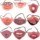 Ужасные латексные маски для лица, маска клоуна для взрослых, реквизит для косплея Joy, Юмористическая эластичная лента, половина лица, маски для хэллоуивечерние, украшение