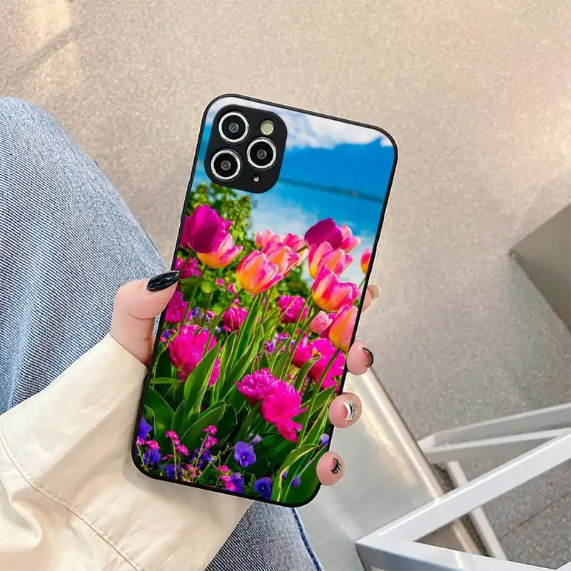 

Tulip flower Phone Case For iphone 5s 6 7 8 11 12 plus xsmax xr pro mini se Cover Fundas Coque