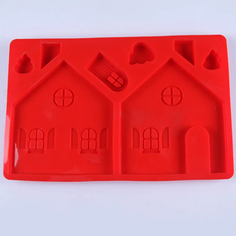 Силиконовая форма для рождественских домиков 2 шт. DIY формы шоколадных конфет