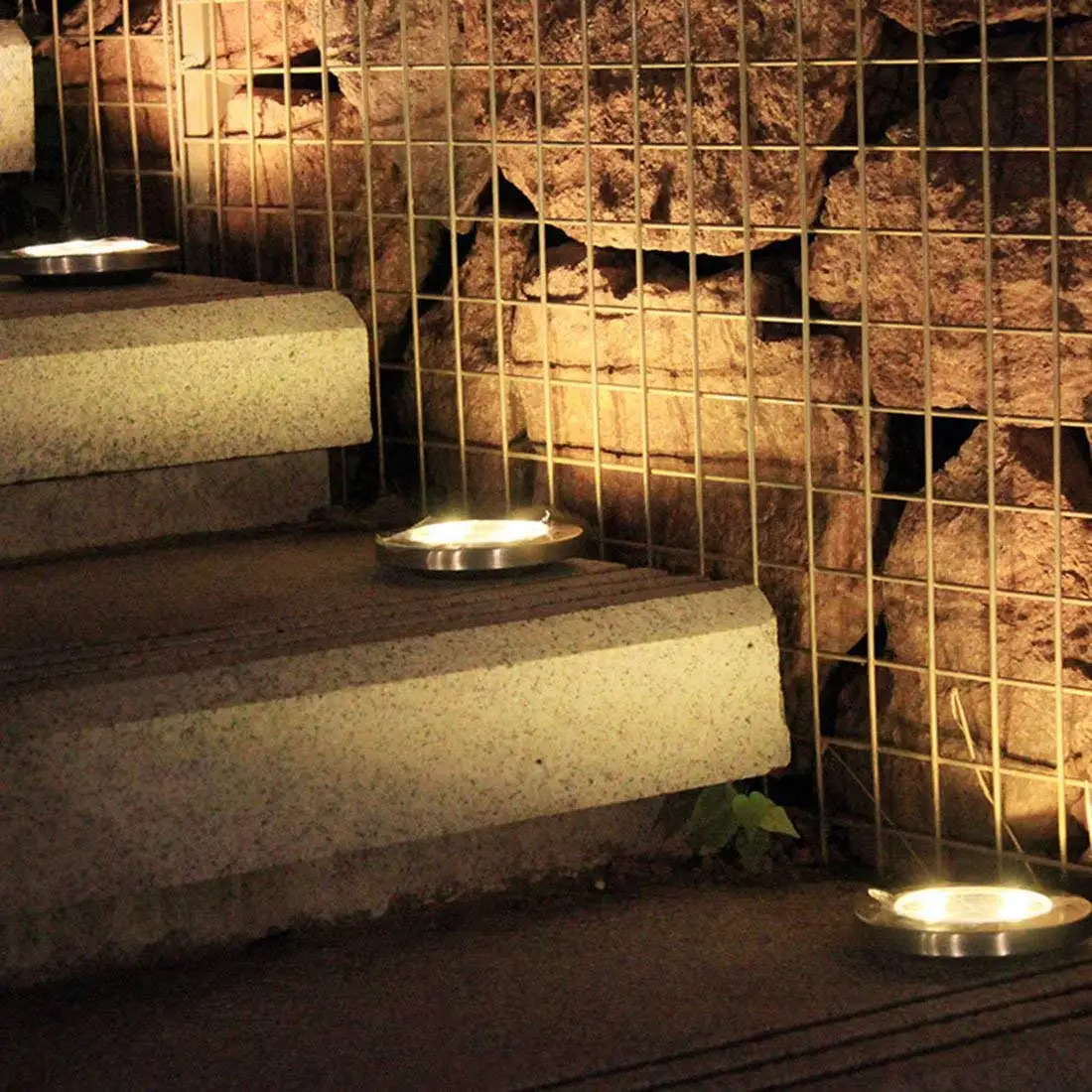 

4Pcs Outdoors Waterproof Led Solar Power Street Light Garden Underground Solar Light Outdoors Decor Buried Stair Lamp Decking