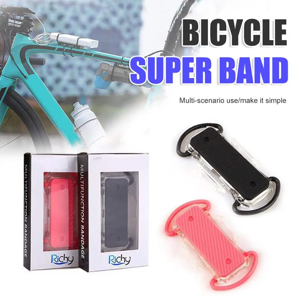 

Multi-funtion Bike Phone Holder with 3 Rubber Bands Bicycle Water Bottle Cage PC, silicone Rubber band