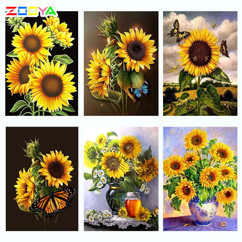 Алмазная живопись полноразмерная вышивка с подсолнухом 5D алмазная распродажа