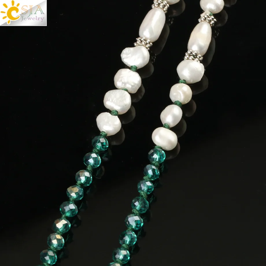 Женское Ожерелье из бисера CSJA стеклянное ожерелье с гранеными бусинами