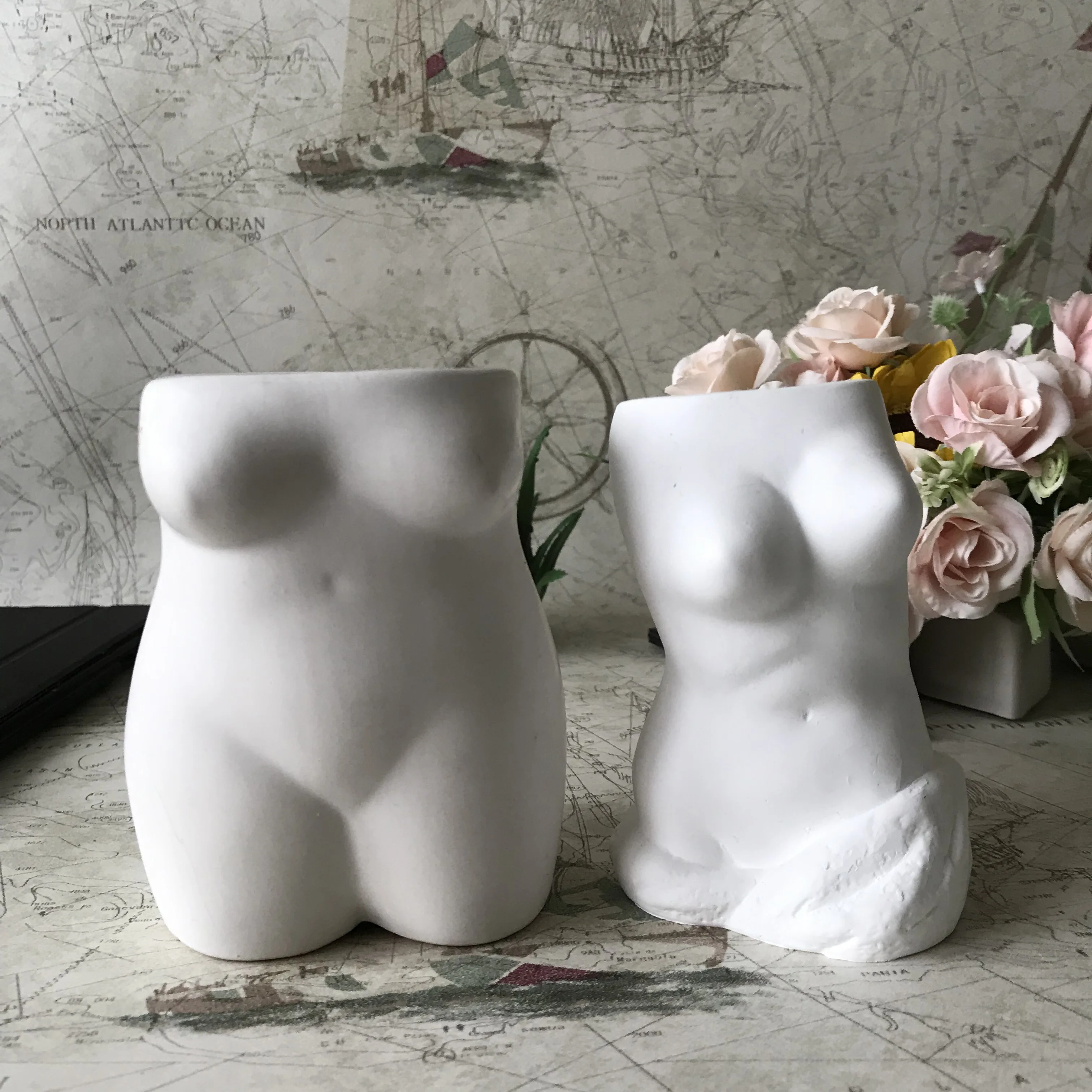 3D человека комбинезон для девочек гипсовой смолы формы ваз ручка держатель торт