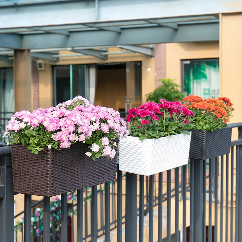 

Balcony flower pots from the absorbent wall hanging railings hanging rectangular window sill outdoor popular planting flower box