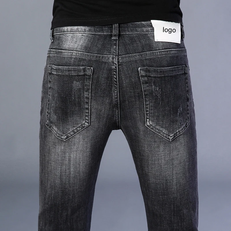 

Luren Fanshion Brand High Quality Mens Jeans Super Stretch Cotton Denim Jeans Korean Style Pants