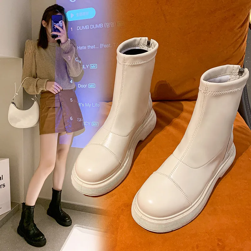 

Женские зимние ботинки на молнии, спортивная обувь на платформе, женские роскошные дизайнерские ботинки с круглым носком, женские модные са...