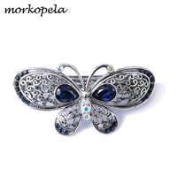 morkopela vintage butterfly hair clip crystal hair jewelry banquet women hairpin clips barrettes metal hair accessories
