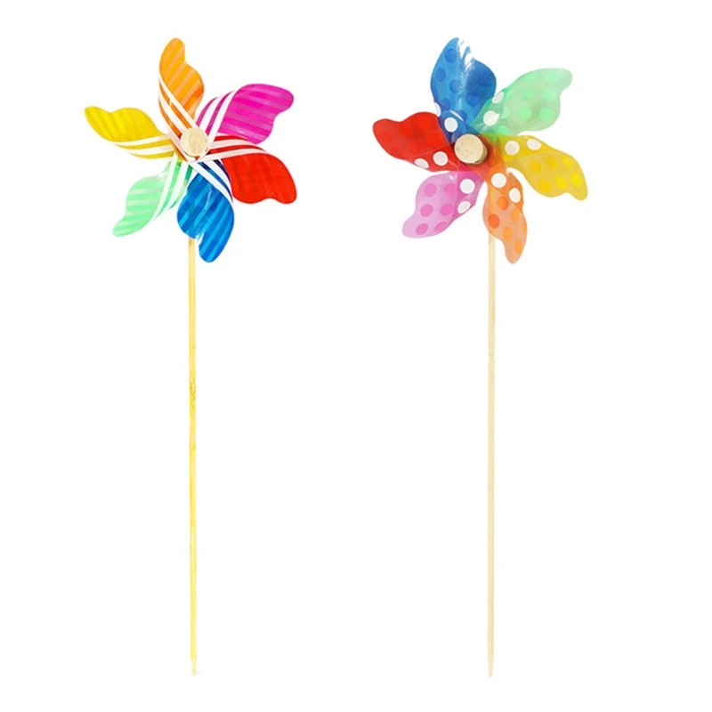 

2pcs Pinwheels Colorful Toy Wind Spinners Party Favors Gifts for Kids Yard Garden Outdoor Decoration 066B