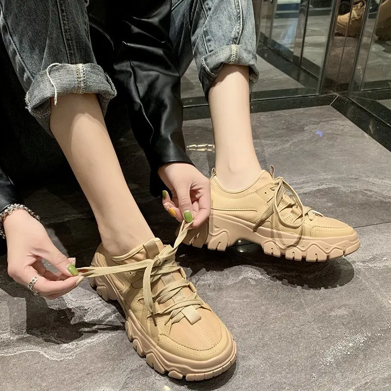 

Fashionable dad shoes women's tide 2020 spring and autumn new wild students thick bottom increased casual sports shoes X148