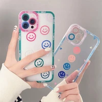 cutecolorful smiley phone case for iphone 13 pro max 11 12 pro x xs xr 7 8 puls cases shockproof soft transparent silicone cover