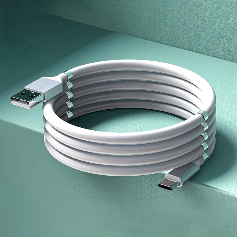 

Magnetic Magic Rope Fast Charging Data Cord USB Cable Micro USB Type-C Charger Wire For iPhone Samsung S10 Xiaomi 11 Huawei P30