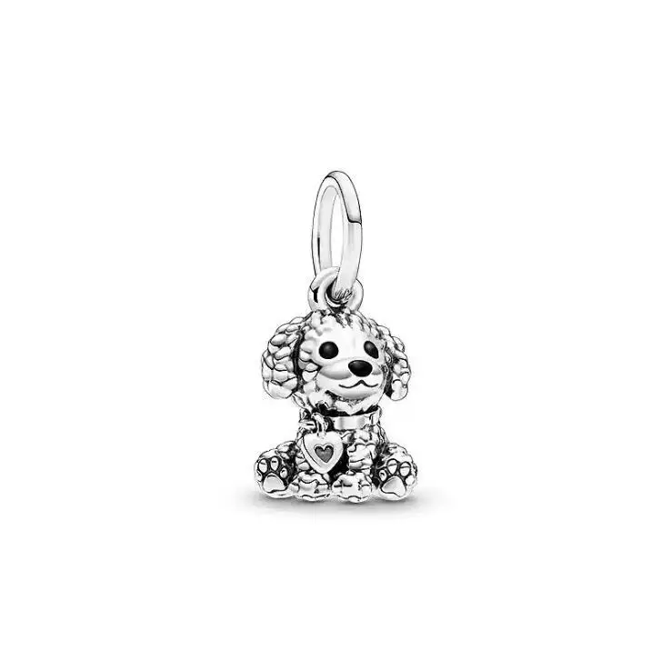 

Real 925 Sterling Slver Charms Fit Bracelet Original Poodle Puppy Dog Dangle Bead Charms Jewelry
